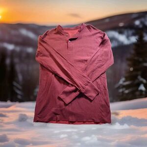 LL Bean Men's Large Tall Lambs' Wool Purple‎ Henley Pullover Sweater 966